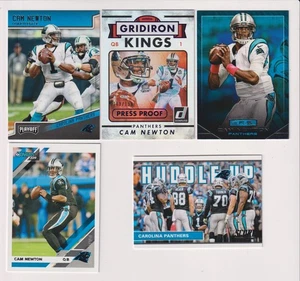 FIVE CARD CAM NEWTON LOT INCLUDING A NUMBERED INSERT - CAROLINA PANTHERS - Picture 1 of 1