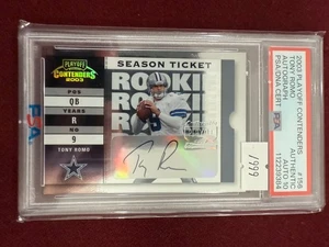 Tony Romo 2003 Contenders Season Ticket Auto Rookie Card #/999 PSA 10 Auto Grade - Picture 1 of 2