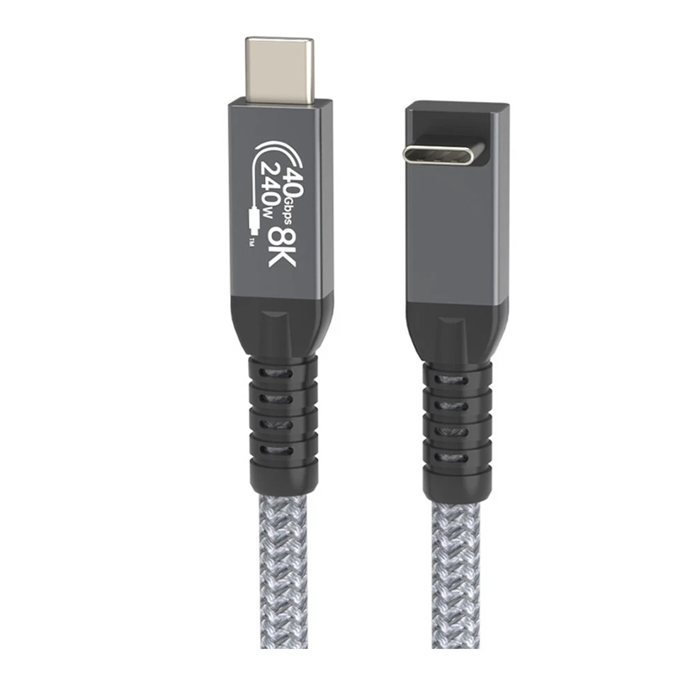USB 4 Cable 90° Stereoscopic Elbow 40Gbps USB4 Type C Data Cable Fast4680 - Imagen 1 de 1