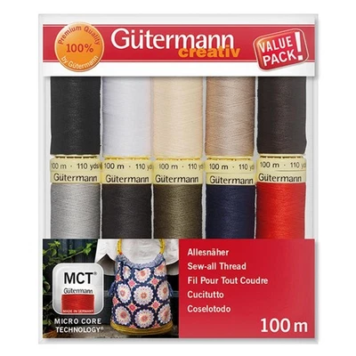 Gütermann Creativ 10 Spulen Allesnäher 100 m Erdtöne (2,08 EUR/100 m) - Bild 1 von 2