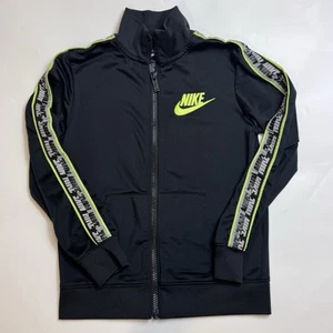 Nike Boys Black Full Zip Spell Out Logo Track Jacket Youth Size 7.   976 - Picture 1 of 5
