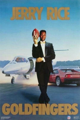 Jerry Rice Goldfingers poster Vintage Reproduction METAL SIGN 8 x 12 - Image 1 of 4