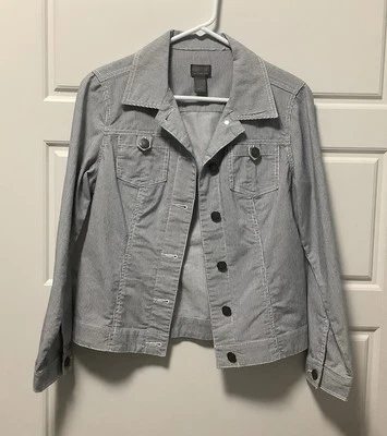 Chaqueta de Jean Ligera a Rayas Azul/Blanco CHICO’S ADDIMS para Mujer Talla 0 Foto 1 de 4