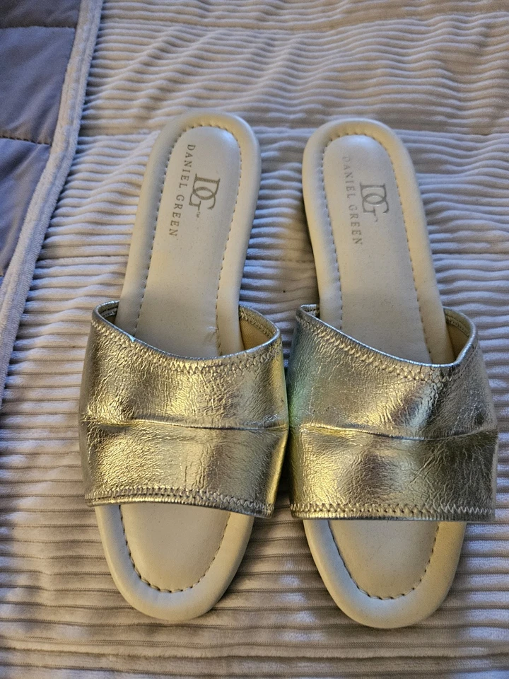 Daniel Green Mujer Toboganes Dorados Vintage Talla 10 Nuevo Sin Etiquetas Foto 1 de 4