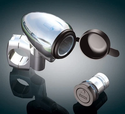 Manillar cromado Kuryakyn 1.25 montaje Power Point cargador encendedor de cigarrillos Honda Foto 1 de 3