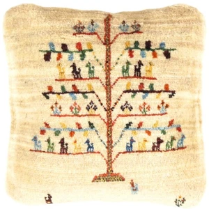 Fine Hand knotted Gabbeh pillow 16"X 16" - Picture 1 of 2