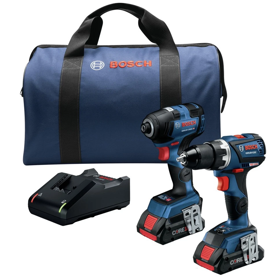 Bosch GXL18V-238B25-RT 18V Li-Ion 2-Tool Combo Kit (4 Ah) Certified Refurbished - Image 1 of 4