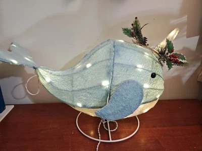 Wondershop at 16" Tall Lit Plush NARWHAL Whale Christmas Yard Decoration - Image 1 of 4