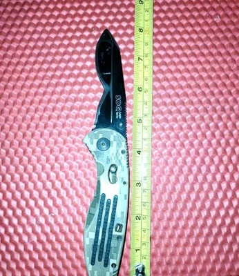 SOG Aegis Tanto Pat. 6,941,661 Lockback Folding Knife, Camo - Image 1 of 4