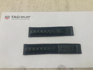 Tag Heuer Carrera Black Leather Watch Strap 19mm Lug FC6353 Perforated Rally - Picture 1 of 9