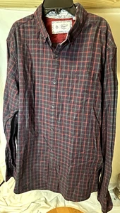 Penguin by Musingwear Men s red Plaid Flannel Shirt Size XXL Slim Fit - Picture 1 of 3