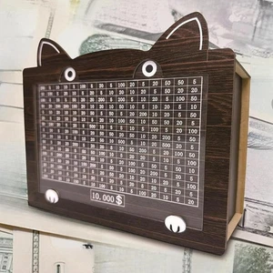 Wooden Savings Box Desktop Easy to Carry Practical Retro Design Piggy Bank for - Picture 1 of 7