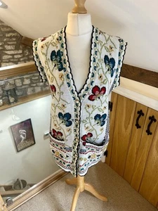 Vintage 80’s Floral Cottagecore Boho Sweater Vest Floral Size Small 8-10 Retro - Bild 1 von 8