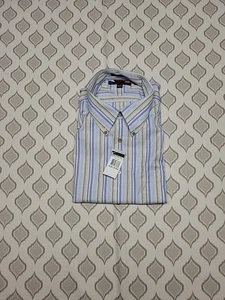Tommy Hilfiger Mens 2XL XXL Long Sleeve Button-Down Striped Casual Shirt New NWT - Picture 1 of 3