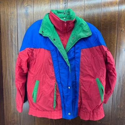 Vintage Glacial Fog By London Fog Red Blue Green Ski Jacket Women's Medium - Image 1 of 4