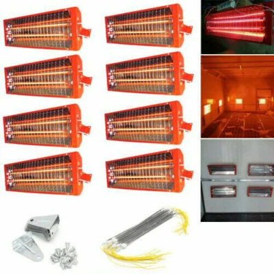 8 X 2KW Spray Baking Booth Infrared Red Paint Curing Light Heating Lamp - Image 1 of 4