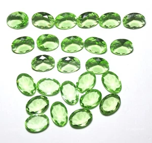 10 Pcs Lab-Created Oval Peridot Spiritual Faceted Jewelry Making Lot 3x10x14 mm - Picture 1 of 6