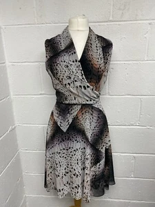 Mint Velvet Snake Print Hi-Low Vneck Dress UK10 PP - Picture 1 of 17