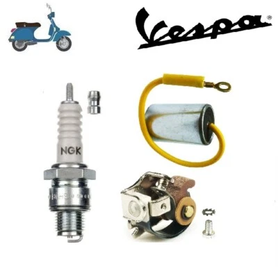 KIT PUNTINE CONDENSATORE CANDELA ALIMENTAZIONE VESPA 50 SPECIAL L R N - Immagine 1 di 4