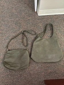 🌟Joy Susan Crossbody & Shoulder Vegan Leather Bags Green Pebble Lot Of 2! - Picture 1 of 19