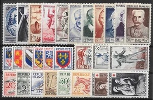 FRANKREICH KOMPLETTES JAHR 1953 NR. 940/967 NEU ** GUMMI OHNE SCHARNIER - BEWERTUNG 191 € - Bild 1 von 1