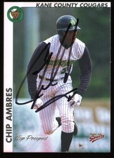 2000 Kane County Cougars CHIP AMBRES Signed Card autograph AUTO MARLINS