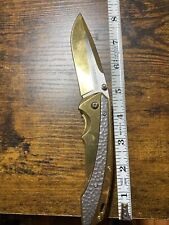 8 inch Wartech spring assisted lockback knife-Gold-Silver-Mirror Finish