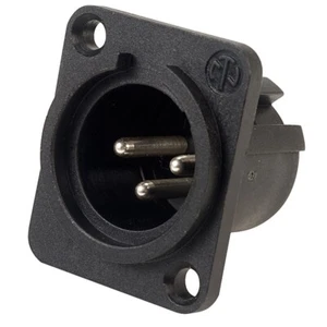 Neutrik NC3MPP 3-Pole Unified male XLR Chassis Socket Black Plastic - Picture 1 of 3