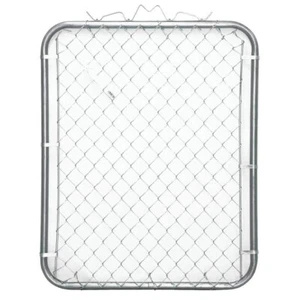Tall 3-1/2 ft x 4 ft Flat Top Silver Galvanized Steel Chain Link Fence Walk Gate - Picture 1 of 6