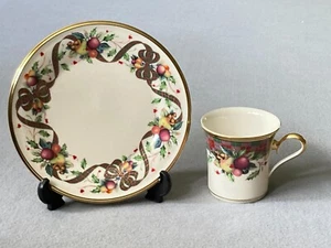 Lenox Tartan Salad Plate & Mug Holiday Dinnerware Made in USA Factory Seconds* - Picture 1 of 10