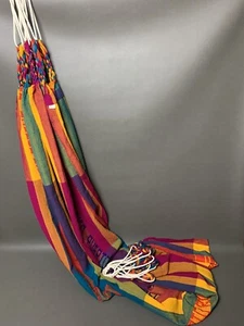Puerto Rico Colorful Striped PUERTO RICO Hammock Wool Blend- Made in Guatemala - Picture 1 of 12