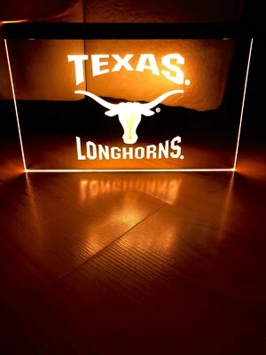 TEXAS LONGHORNS LED NEON ORANGE LIGHT SIGN 8x13