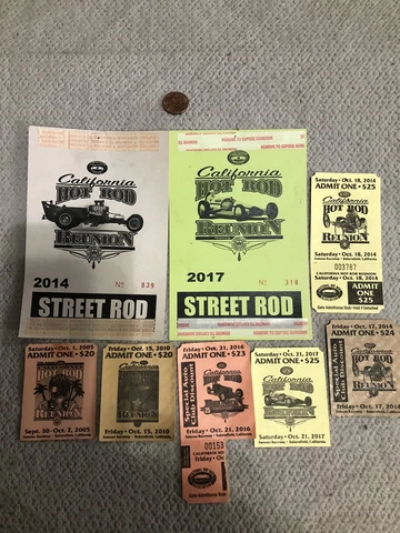 Hot Rod Reunion California Famoso ticket stubs Lot of 8 Cover