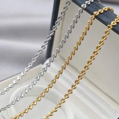 3 metros acero inoxidable oro corazón cadena hallazgos para hacer collar pulsera Foto 1 de 4