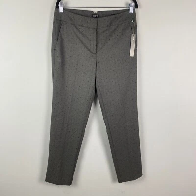 Pantalones al Tobillo LOFT Marisa Ajustados Talla 6 Gris Negro Lunares Foto 1 de 4