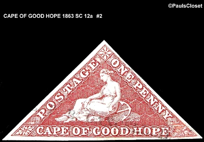 CABO DE BUENA ESPERANZA 1863 SC 12a "ESPERANZA" SENTADO 1p ROJIZO BRN IMPRF UNG F/VF Foto 1 de 2