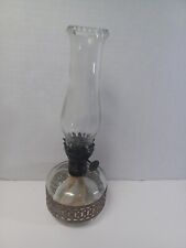  Vintage small oil lamp Hurricane Lamp Shade bronze wrap around 8.5"