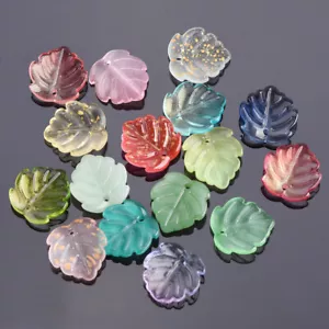 10 piezas Colgantes sueltos de vidrio de pétalo de hoja 15x14 mm para fabricación de joyas - Imagen 1 de 17