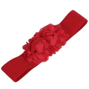 Women Wide Waist Belt Lace Rose Flower Elastic Stretch Waistband Corset Cincher~ - Picture 1 of 27