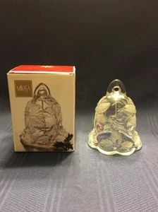 Mikasa 5" Festive Poinsettia Clear/Frosted Glass Bell w/ Box - Picture 1 of 1