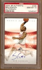 PSA 10 BEN GORDON AUTOGRAPH ROOKIE SERIAL /999 2004-05 SP AUTHENTIC 185 BULLS