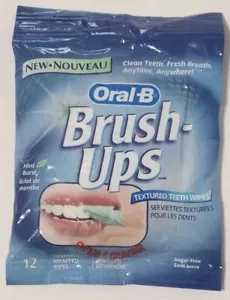 Oral-B Brush-Ups Texture Salviette Denti Prop Vintage Confezione da 12 Nuove Fuori Produzione - Foto 1 di 3