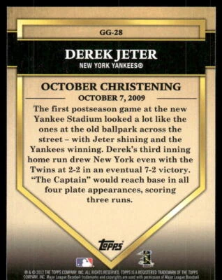2012 Topps #GG-28 Derek Jeter Golden Greats - Image 1 of 2