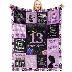 13th Birthday Gifts for Girls 13th Girl Birthday Blanket 50"x60" Birthday Dec... - Picture 1 of 7