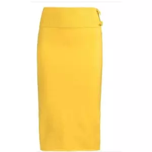 Victor Glemaud Women's Wool Knotted Side Pencil Skirt Sz M NWT 498 Yellow - Picture 1 of 14