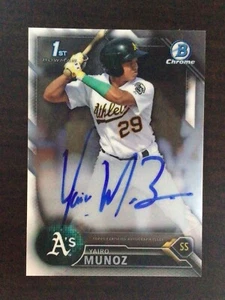 2016 Bowman Chrome Prospects Yairo Munoz Autograph #CPA-YMU 1st Bowman - Picture 1 of 1