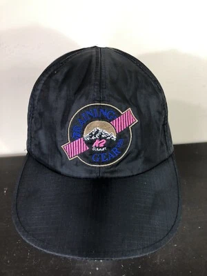 Vintage 80s K2 Summit Training Gear Black Satin SNAPBACK HAT Winter Baseball Cap - Image 1 of 4
