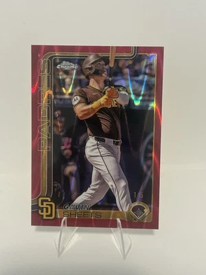 2025 Topps Chrome - Gavin Sheets #158 Red RayWave Refractor 1/5 San Diego Padres - Image 1 of 3