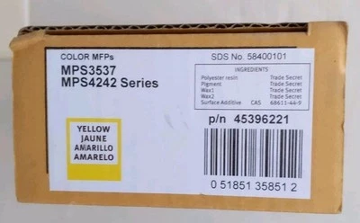 OKI Okidata Yellow Toner p/n 45396221, New, Original OEM For: MPS3537, MPS4242  - Image 1 of 3