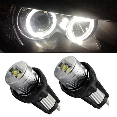 For BMW E90 E91 328i X5 White LED Angel Eyes Halo Marker Light Bulbs Error Free - Image 1 of 4